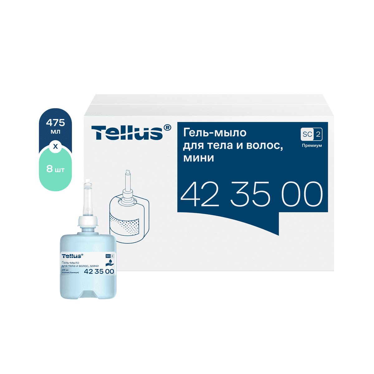 Tellus гель-мыло для тела и волос, мини