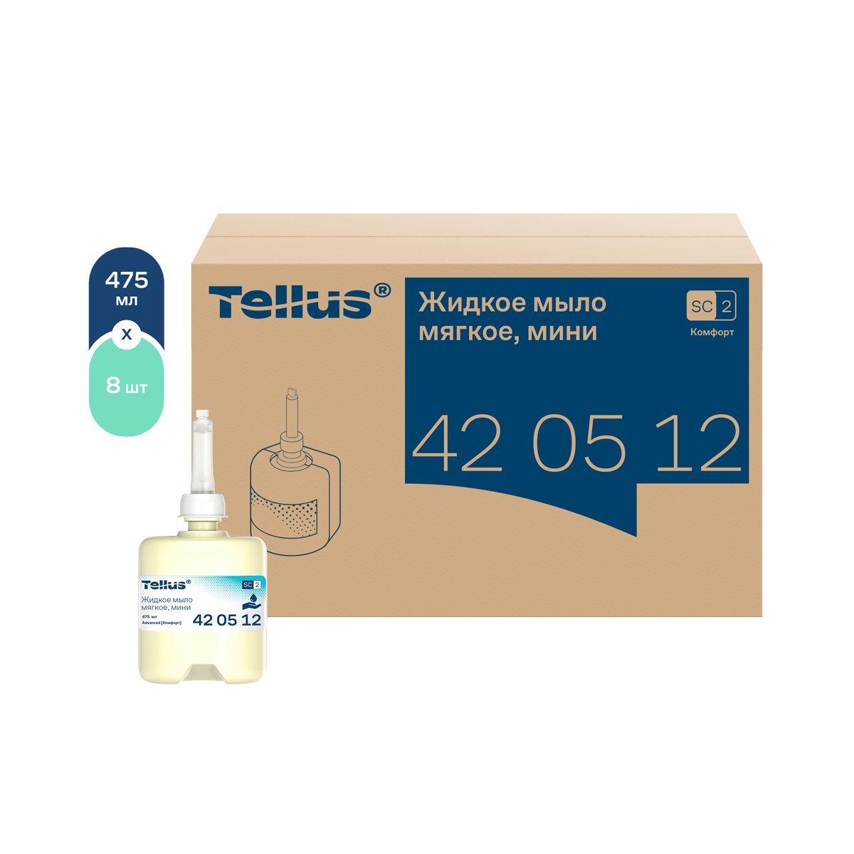 Tellus жидкое мыло мягкое, мини